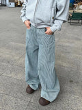 GETADME Blue High Waist Women Jeans Hip-hop Style Fashion Vintage Streetwear Y2K Wide Leg Jean 2025 Female Trouser Baggy Denim Pants