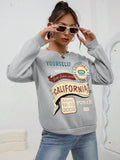 GETADME California Yourself Letter Printed Women  Sweatshirt Harajuku Casual Hoody Fashion Loose Hoodie Warm Vintage Fleece Female Tops