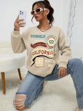 GETADME California Yourself Letter Printed Women  Sweatshirt Harajuku Casual Hoody Fashion Loose Hoodie Warm Vintage Fleece Female Tops