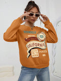 GETADME California Yourself Letter Printed Women  Sweatshirt Harajuku Casual Hoody Fashion Loose Hoodie Warm Vintage Fleece Female Tops