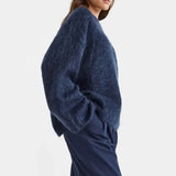 GETADME Casual Knitted Solid Sweater Women Fashion Thicken Green Loose O-Neck Long Sleeves Pullover 2025 Autumn Winter Warm Knitwear