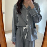 GETADME Casual Women's Pajamas Set Spring and Autumn New 2025 Pure Cotton Long Sleeves Long Pants Sweet School Style Homewear Set