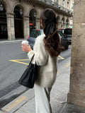 GETADME Classic White O-neck Cashmere Sweater For Women Casual Loose Long Sleeve Knitted Jumper 2024 Autumn Lady High Street Pullovers