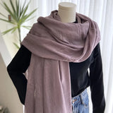GETADME Cotton Linen Solid Color Scarf Female Summer Sun Protection Medium Length Gauze Japanese Korean Beach Scarves Tourism Shawl