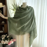 GETADME Cotton Linen Solid Color Scarf Female Summer Sun Protection Medium Length Gauze Japanese Korean Beach Scarves Tourism Shawl