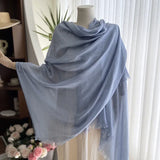 GETADME Cotton Linen Solid Color Scarf Female Summer Sun Protection Medium Length Gauze Japanese Korean Beach Scarves Tourism Shawl