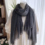 GETADME Cotton Linen Solid Color Scarf Female Summer Sun Protection Medium Length Gauze Japanese Korean Beach Scarves Tourism Shawl