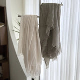 GETADME Cotton Linen Solid Color Scarf Female Summer Sun Protection Medium Length Gauze Japanese Korean Beach Scarves Tourism Shawl