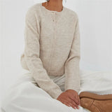 GETADME Crochet Knit Cardigans Women Slim Crew Neck Vintage Y2k Long Sleeve Single Breasted Sweaters 2025 Autumn Lady Versatile Sweater