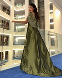 GETADME Customized  Retro Off-the-shoulder Ball Gown Cocktail  Flowers Fold SOccasion Evening Gown롱원피스  robe femme soirée