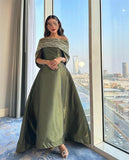 GETADME Customized  Retro Off-the-shoulder Ball Gown Cocktail  Flowers Fold SOccasion Evening Gown롱원피스  robe femme soirée