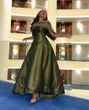 GETADME Customized  Retro Off-the-shoulder Ball Gown Cocktail  Flowers Fold SOccasion Evening Gown롱원피스  robe femme soirée