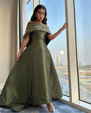GETADME Customized  Retro Off-the-shoulder Ball Gown Cocktail  Flowers Fold SOccasion Evening Gown롱원피스  robe femme soirée