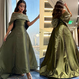 GETADME Customized  Retro Off-the-shoulder Ball Gown Cocktail  Flowers Fold SOccasion Evening Gown롱원피스  robe femme soirée