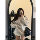 GETADME Deeptown Vintage Twist Women Sweater Harajuku Korean Fashion Long Sleeve Knitted Pullovers Loose Solid Jumper Autumn Winter Warm