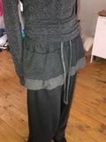 GETADME Deeptown Y2k Harajuku Streetwear High Waist Wide Leg Pants Korean Style Vintage Kawaii Sweet Solid Fake Two-piece Trousers 2025