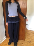 GETADME Deeptown Y2k Harajuku Streetwear High Waist Wide Leg Pants Korean Style Vintage Kawaii Sweet Solid Fake Two-piece Trousers 2025