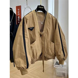 GETADME Design Sense V-neck Short Jacket For Women's 2024 Spring And Autumn Loose Casual Jacket Top Fashion