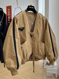 GETADME Design Sense V-neck Short Jacket For Women's 2024 Spring And Autumn Loose Casual Jacket Top Fashion