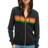 GETADME Donsignet Women Hoodies Coat 2025 New Casual Rainbow Hooded Sweatshirts Fashion Zip-up Striped Cardigan Men Hoodies
