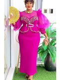 GETADME Elegant African Dresses for Women 2025 New Africa Clothing Plus Size Turkey Wedding Party Long Dress Dashiki Ankara Outfits Robe