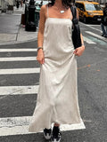 GETADME Elegant Cotton Lined Slip Dress Women Solid Tube Sleeveless Long Dressess Female 2025 Spring Summer Fashion Lady Beach Vestidos
