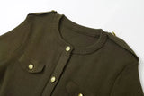 GETADME Elegant Knitted Mini Dress For Women Metal Button Sexy Slim Rib Sweater Dresses Female Holiday Party Outfits Autumn 2025