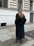 GETADME Elegant Lapel Long Sleeve Women's Woolen Coat Single Breasted Pocket Solid Color Jacket Autumn New Ladies High Street Outerwear
