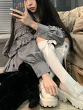 GETADME Elegant Office Lady 2 Piece Dress Set Women Casuall Long Sleeve Blouse + Retro Mini Skrits 2025 Summer Korean Fashion Suits