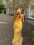 GETADME Elegant Solid Irregular Hem Pleated Dress Sexy Backless Off-the-shoulder Spaghetti Strap Vestidos New Lady Banquet Party Gowns