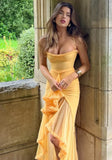GETADME Elegant Solid Irregular Hem Pleated Dress Sexy Backless Off-the-shoulder Spaghetti Strap Vestidos New Lady Banquet Party Gowns