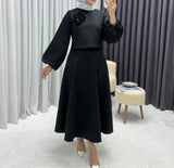 GETADME Elegant Women's Skirt Set Streetwear Sexy Outfits Loose Lantern Long Sleeved Flower Top 2 Piece suit 2025 Autumn Winter new
