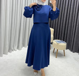 GETADME Elegant Women's Skirt Set Streetwear Sexy Outfits Loose Lantern Long Sleeved Flower Top 2 Piece suit 2025 Autumn Winter new