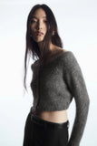 GETADME Ethereal  2025  autumn new style of Standard cut short wide neck wool-blend cardigan