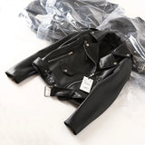 GETADME FTLZZ 2025 New Leather Jacket Women Spring Autumn Coat  Women Faux PU Bike Jacket Moto Leather Jacket Lady Casual Street Outwear