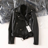 GETADME FTLZZ 2025 New Leather Jacket Women Spring Autumn Coat  Women Faux PU Bike Jacket Moto Leather Jacket Lady Casual Street Outwear