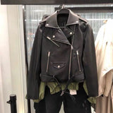 GETADME FTLZZ 2025 New Leather Jacket Women Spring Autumn Coat  Women Faux PU Bike Jacket Moto Leather Jacket Lady Casual Street Outwear
