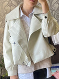 GETADME FTLZZ New Spring Women Faux Leather Jacket Biker Red White Coat Turndown Collar PU Motorcycle Jackets Loose Streetwear Outerwear