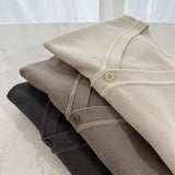 Getadme 페이디드 이펙트 캐주얼 스웨트셔츠와 스웨트팬츠 2종 세트 여성 V넥 루즈 베이직 카디건 코트 드로스트링 스포티 조거 팬츠