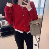 Getadme Fake two 100% pure cashmere sweater cardigan dark grey high-grade wool knit coat top