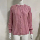 GETADME Fall 2025 Luxury Clothes Womens Sweaters Long Sleeve Top Solid Loose Casual Sweater Vest Cable Knit Sweater Pink Cardigans Y2k