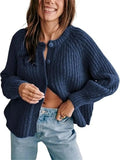 GETADME Fall 2025 Luxury Clothes Womens Sweaters Long Sleeve Top Solid Loose Casual Sweater Vest Cable Knit Sweater Pink Cardigans Y2k