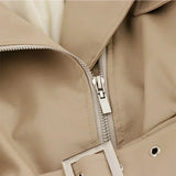 GETADME Fall Women Leather Short Jacket Turn-Down Collar Korean Style Fashion Faux Leather PU Coat with Belt Slim Outwear Full