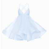 GETADME Fashion Backless A Line Mini Dresses for Women Chic Female Sleeveless Big Swing Party Dress 2025 New Lady V Neck Beach Vestidos