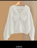 GETADME Fashion Bow Design Knitted Sweater NEW 2025 Spring Autumn Winter Women's Knitwear Top Korean Style Versatile Pullover Shirt