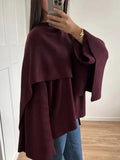 GETADME Fashion Burgundy Lapel High Waist Long Woolen Jacket Elegant Solid Color Full Sleeves Overcoat New Woman High Street Outerwear