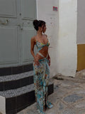 GETADME Fashion Hollow Out Print Maxi Dress Women Sleeveless Backless Bodycon Long Dresses 2025 New Beach Vocation Sexy Vestidos