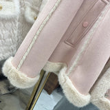 GETADME Fashion Lamb Wool Fur Coats Women Winter New Stand Collar Single Breasted Thick Warm Jacket Environmental Protection Fur Tops