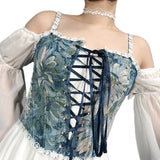 GETADME 패션 로리타 셔츠 여성 탱크탑 캐미솔 하라주쿠 빈티지 Y2K 코르셋 여성 의류 블라우스 섹시 여성 크롭 탑 카미세타 무헤르