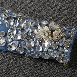 GETADME Fashion Vintage Women Luxury Embroidered Flares Diamond Denim Jeans Women Beaded Skinny Slim Fit Stretch Pencil Pants Trousers